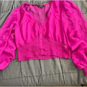 ASOS Mesh Pink Crop Top